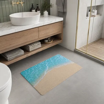 Coastal Tide Sand Diatomaceous Earth Bath Mat