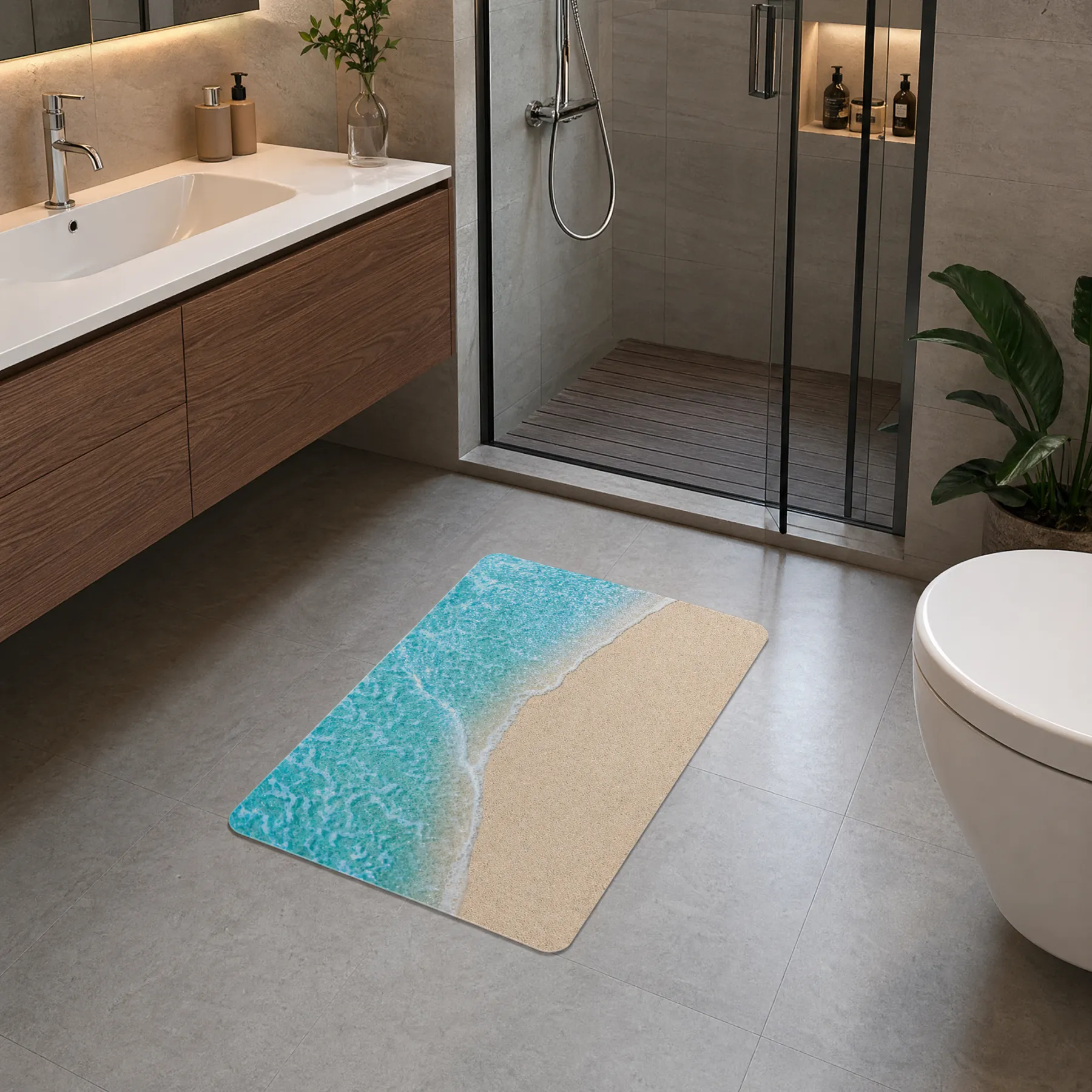 Coastal Tide Sand Diatomaceous Earth Bath Mat