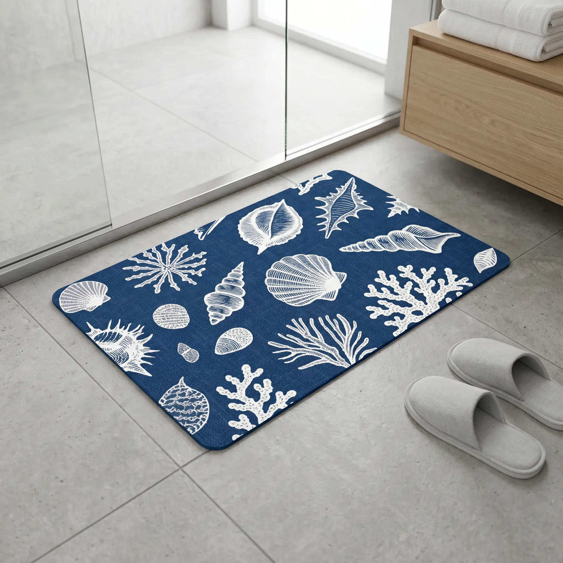 Coastal Coral Shell Diatomaceous Earth Bath Mat