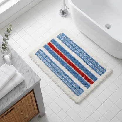 Nautical Stripe Flocked Rug