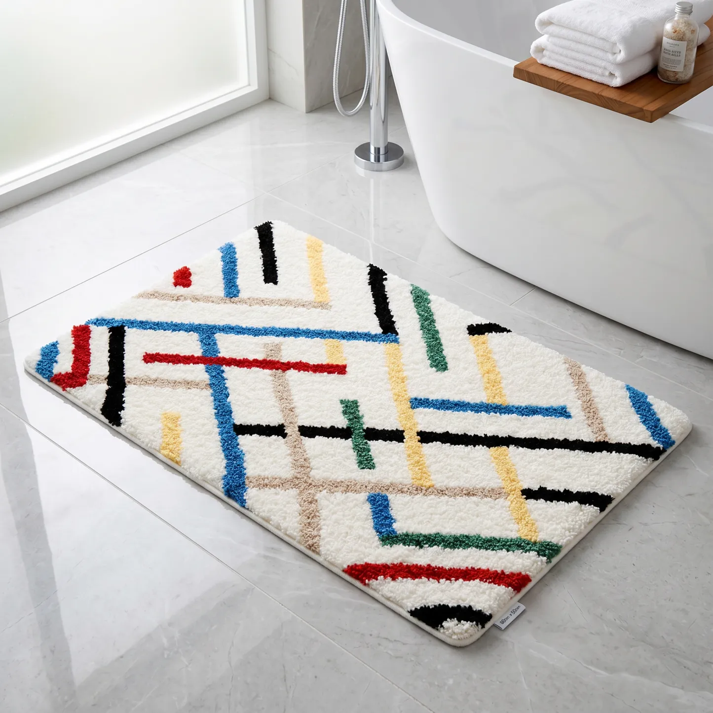 Colorful Line Melody Flocked Rug