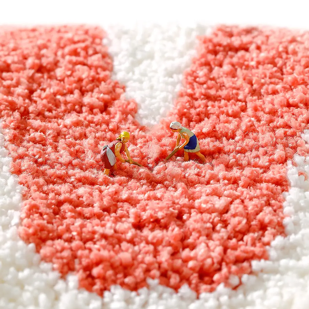 Valentine Heart Bath Flocked Rug