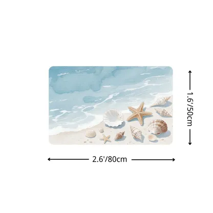 Coastal Starfish Shell Diatomaceous Earth Bath Mat