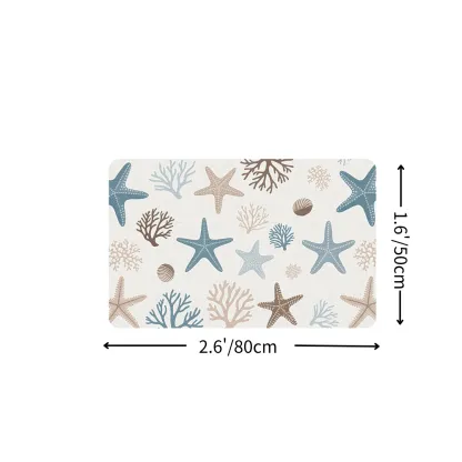 Coastal Coral Starfish Diatomaceous Earth Bath Mat