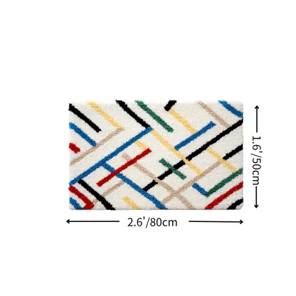 Colorful Line Melody Flocked Rug