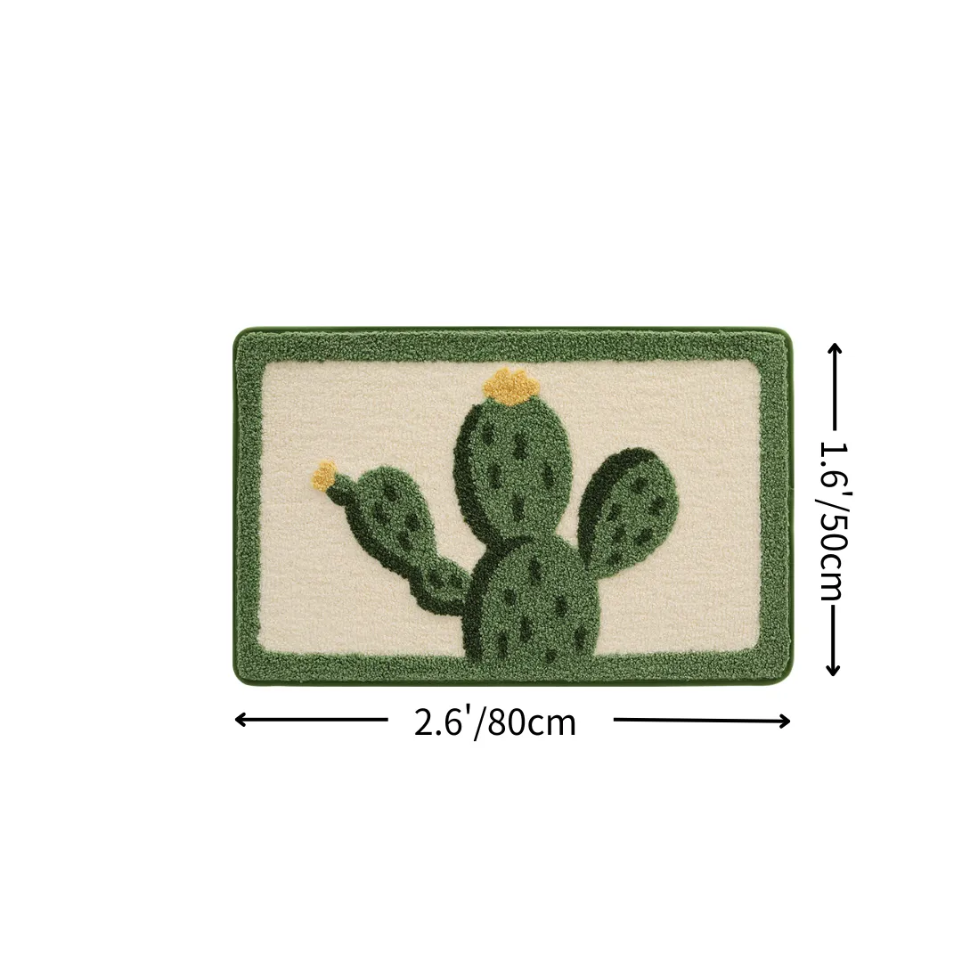 Tropical Cactus Flocked Rug