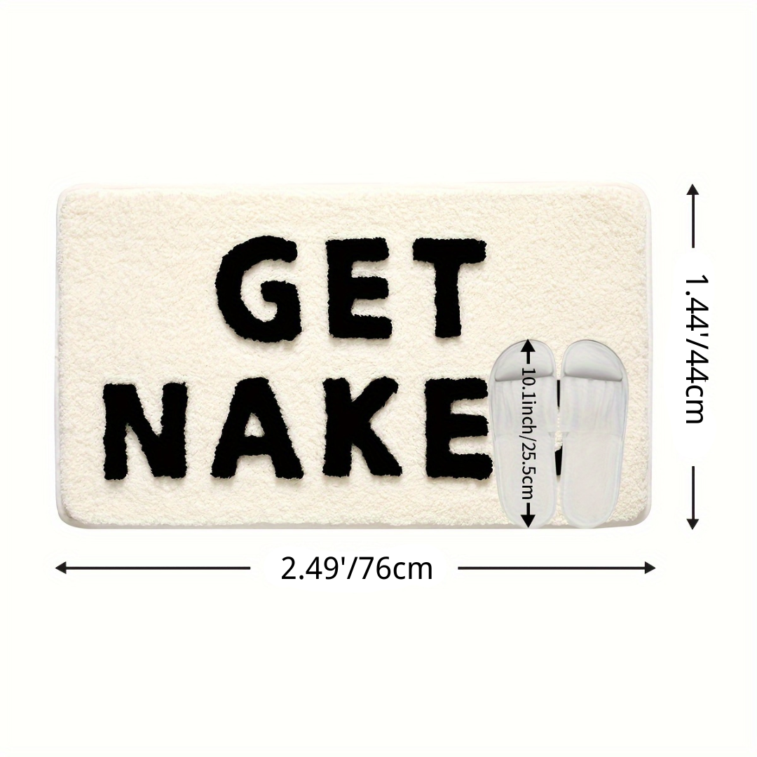Bathroom Humor "Get Naked" Flocked Rug