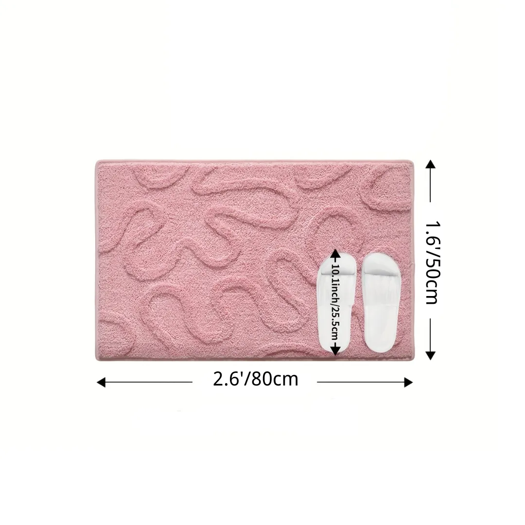 Coral Swirl Flocked Rug