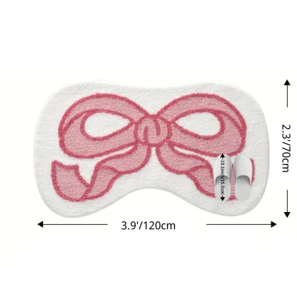 Pink Bowed Flocked Rug