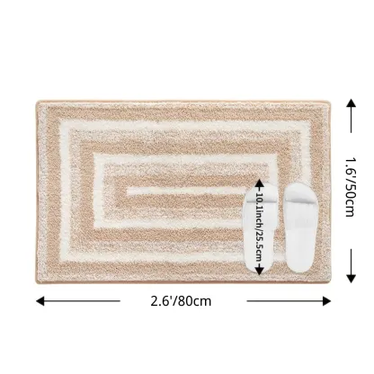 Geometric Border Flocked Rug