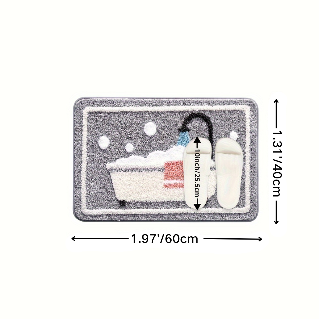 Bubble Bath Tub Flocked Rug