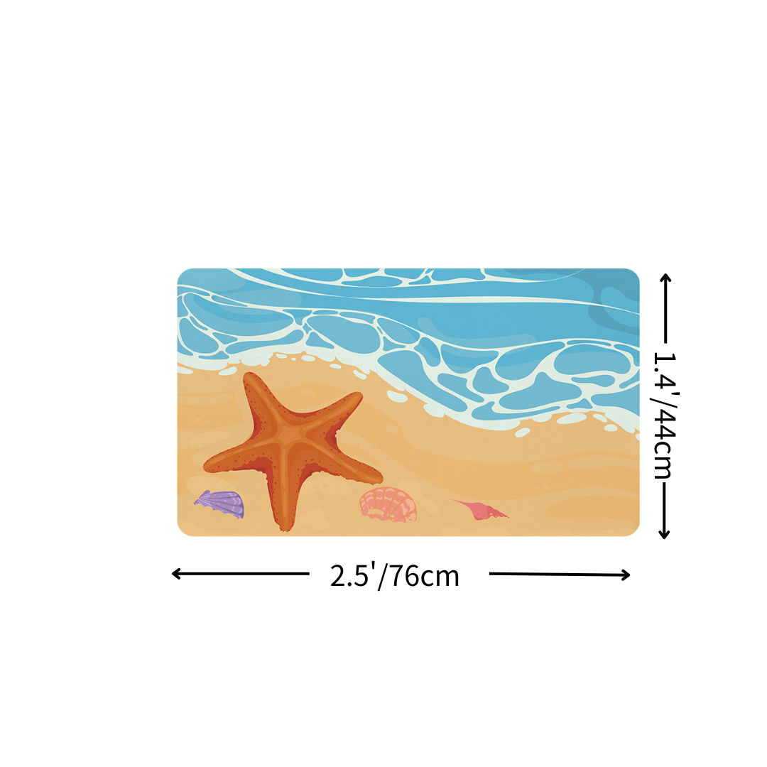 Ocean Starfish Shell Diatomaceous Earth Bath Mat