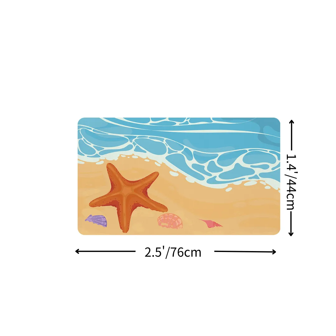 Ocean Starfish Shell Diatomaceous Earth Bath Mat