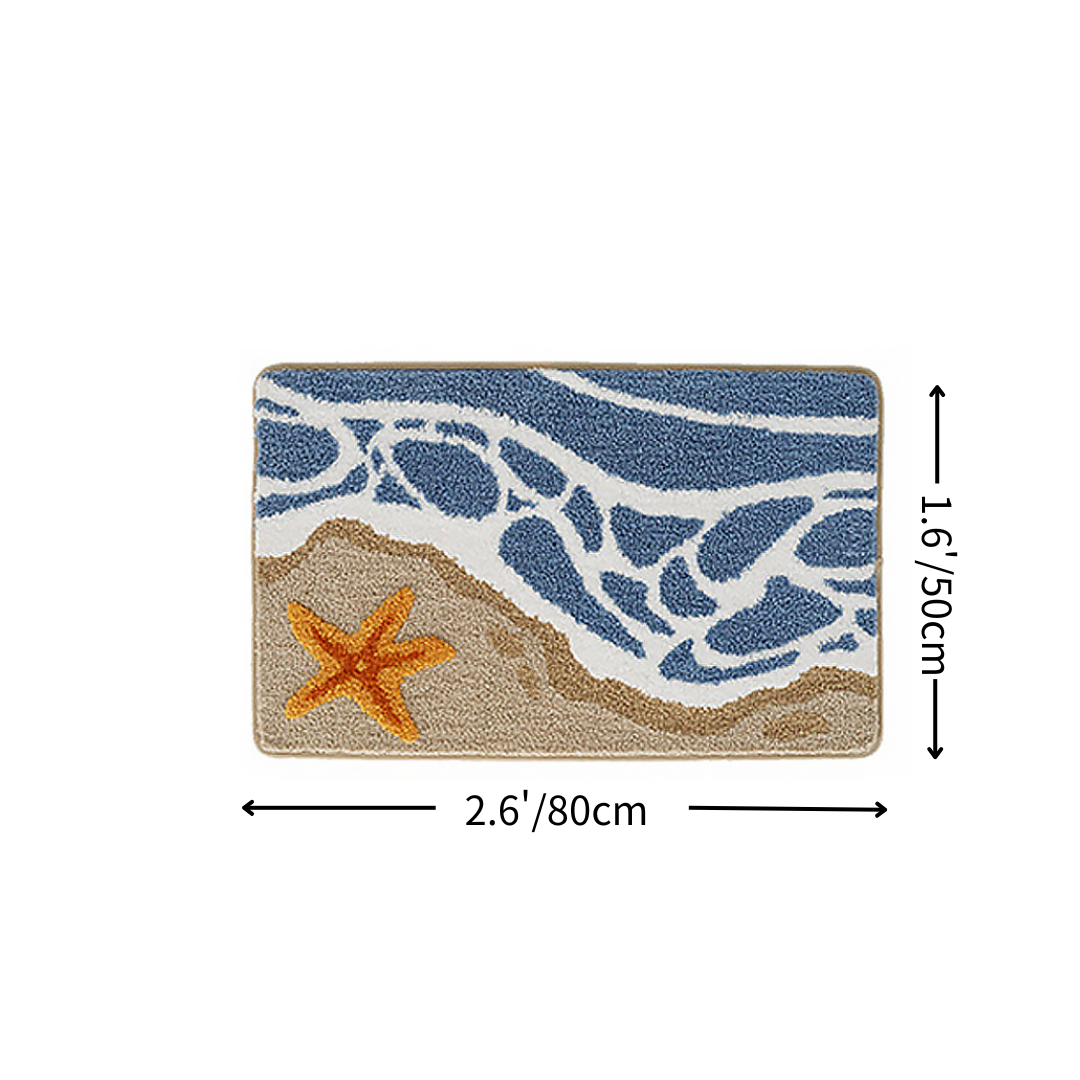 Seaside Starfish Flocked Rug 