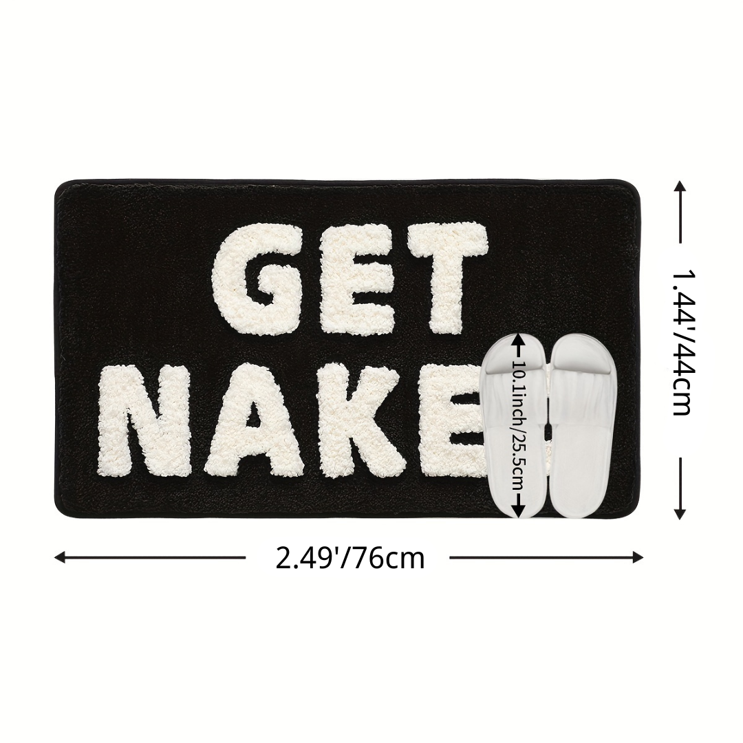 Bathroom Humor "Get Naked" Flocked Rug