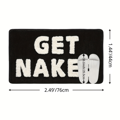 Bathroom Humor "Get Naked" Flocked Rug