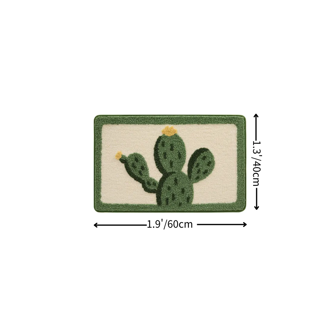 Tropical Cactus Flocked Rug