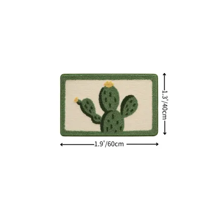Tropical Cactus Flocked Rug