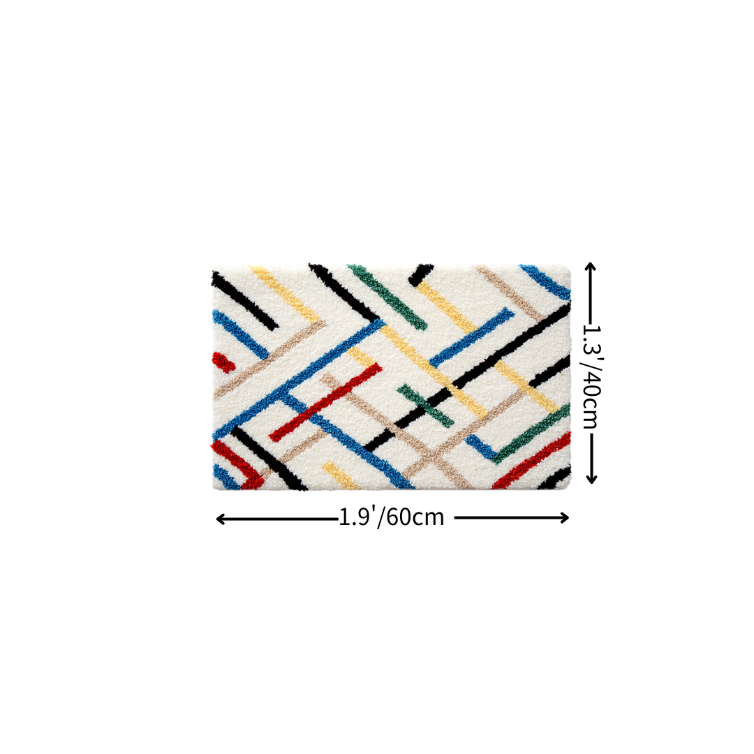 Colorful Line Melody Flocked Rug