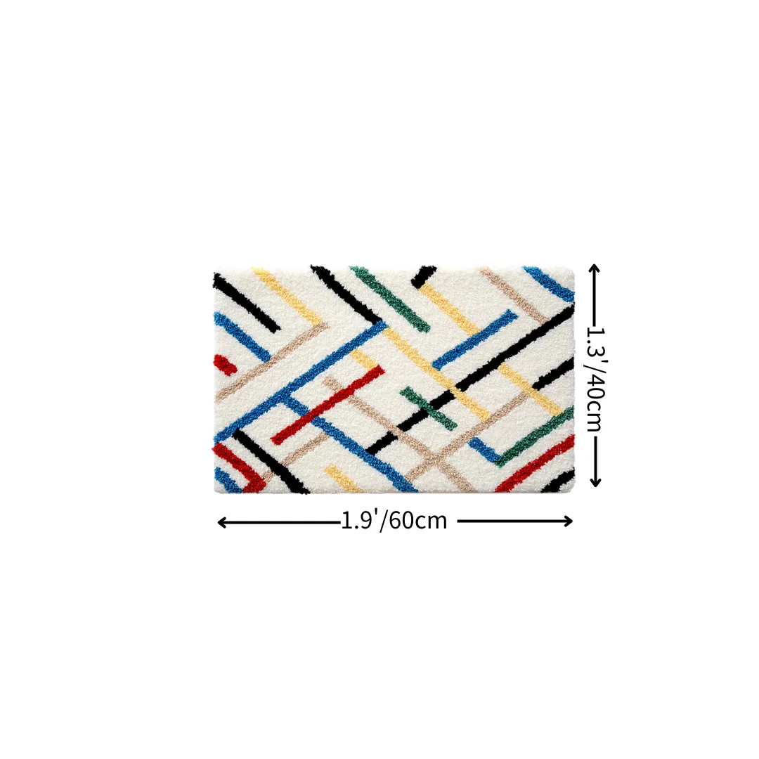 Colorful Line Melody Flocked Rug