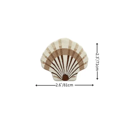 Sand-Toned Scallop Shell Flocked Rug