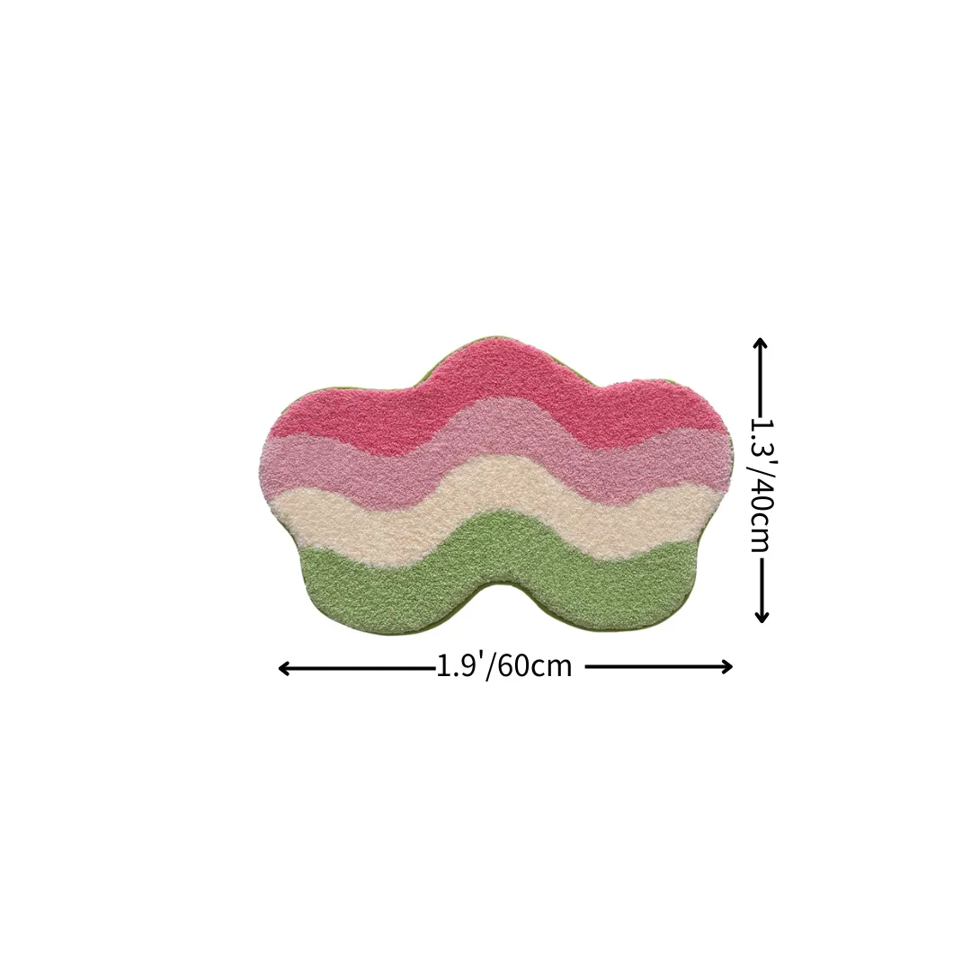 Pastel Wavy Cloud Flocked Rug