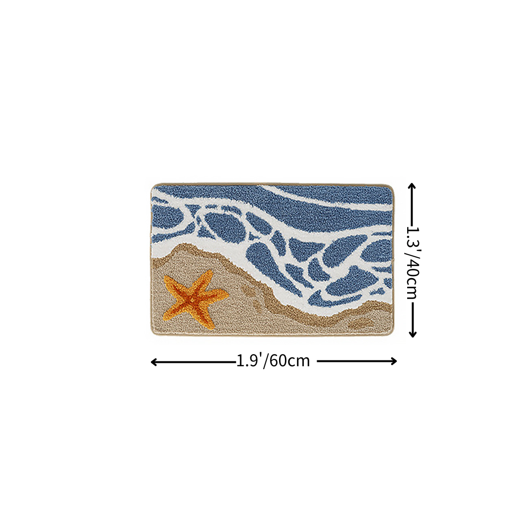 Seaside Starfish Flocked Rug 