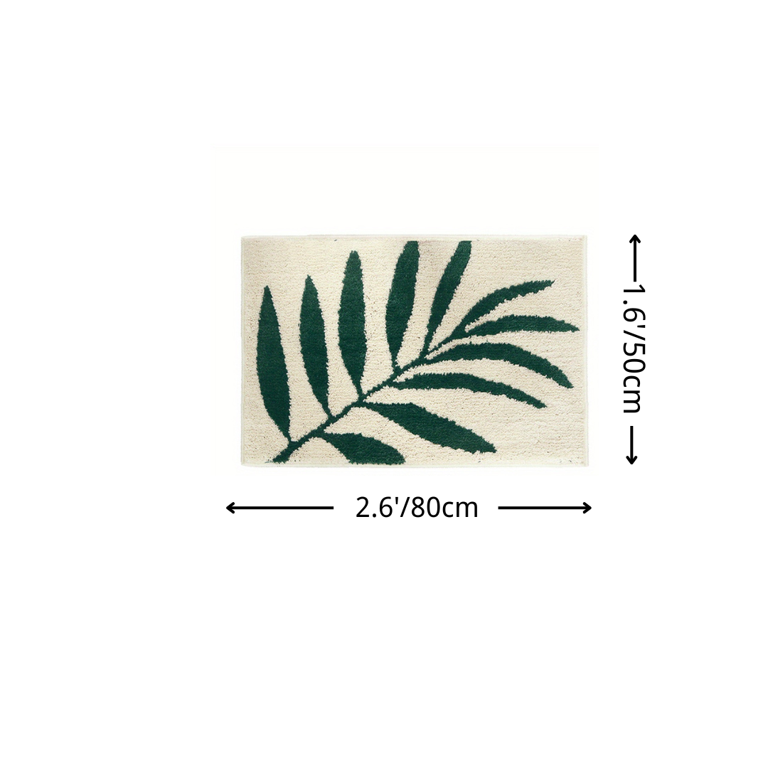Palm Leaf Silhouette Flocked Rug