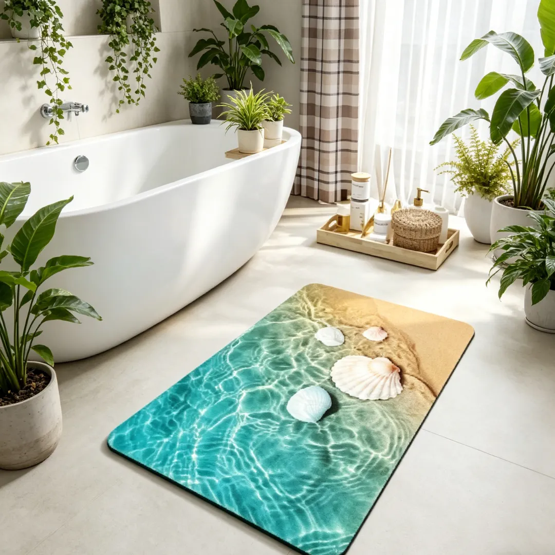 Coastal Sand Shell Diatomaceous Earth Bath Mat