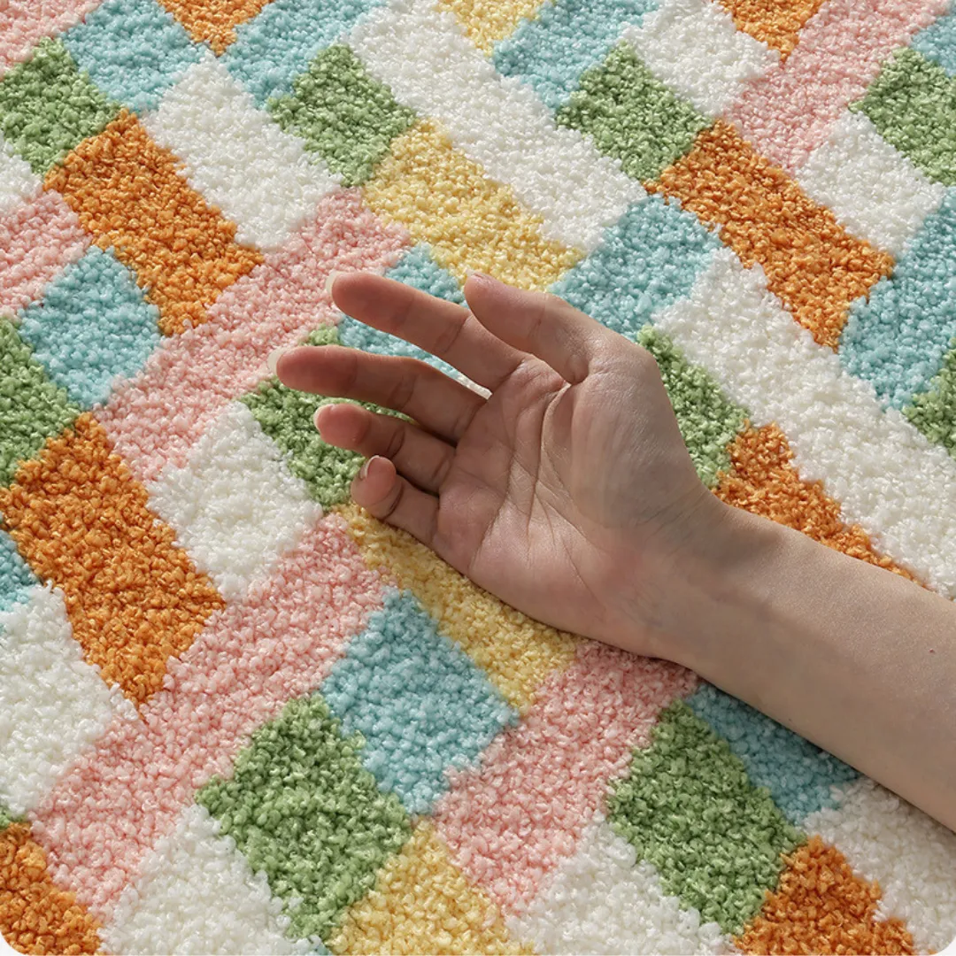Colorful Rhythm Flocked Rug