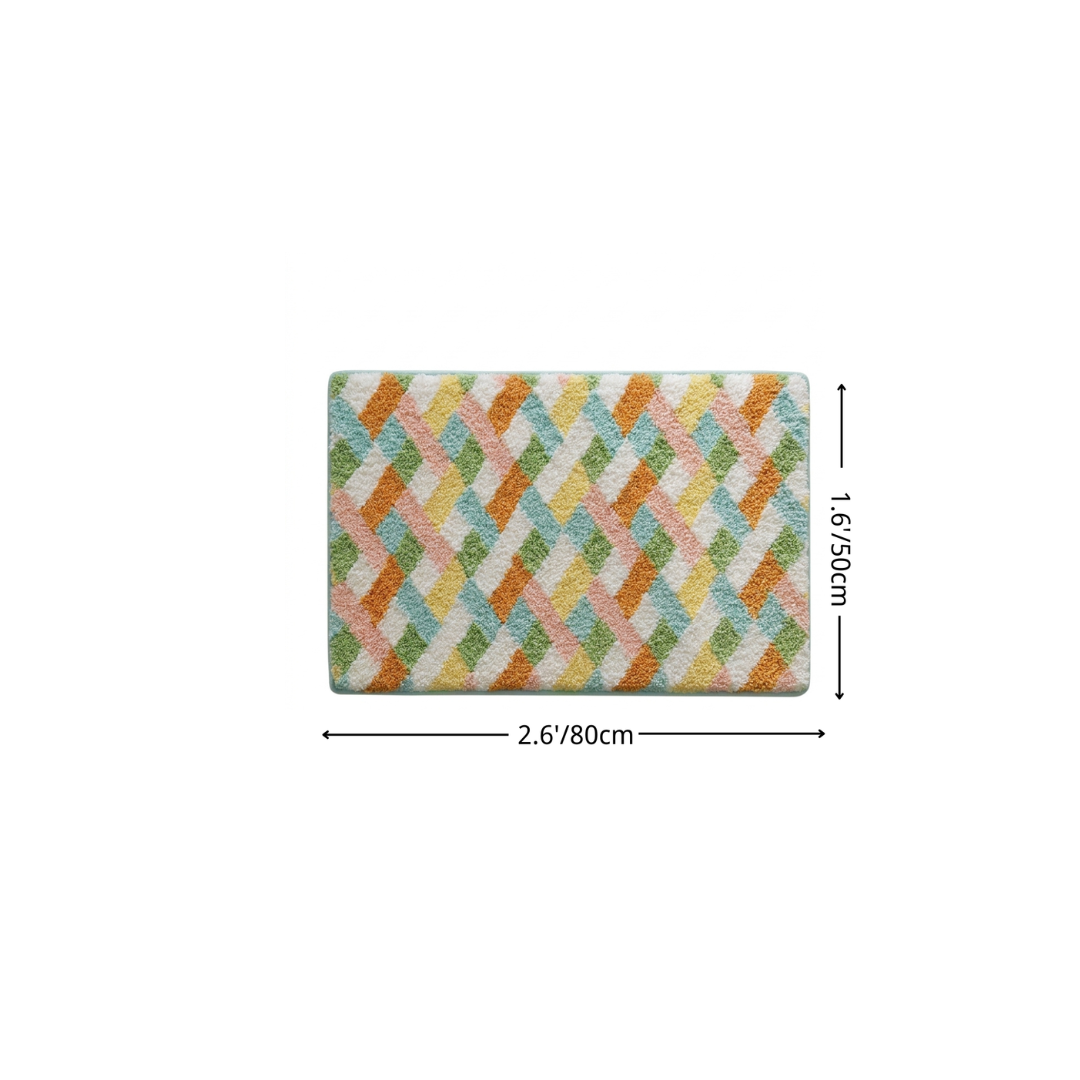 Colorful Rhythm Flocked Rug