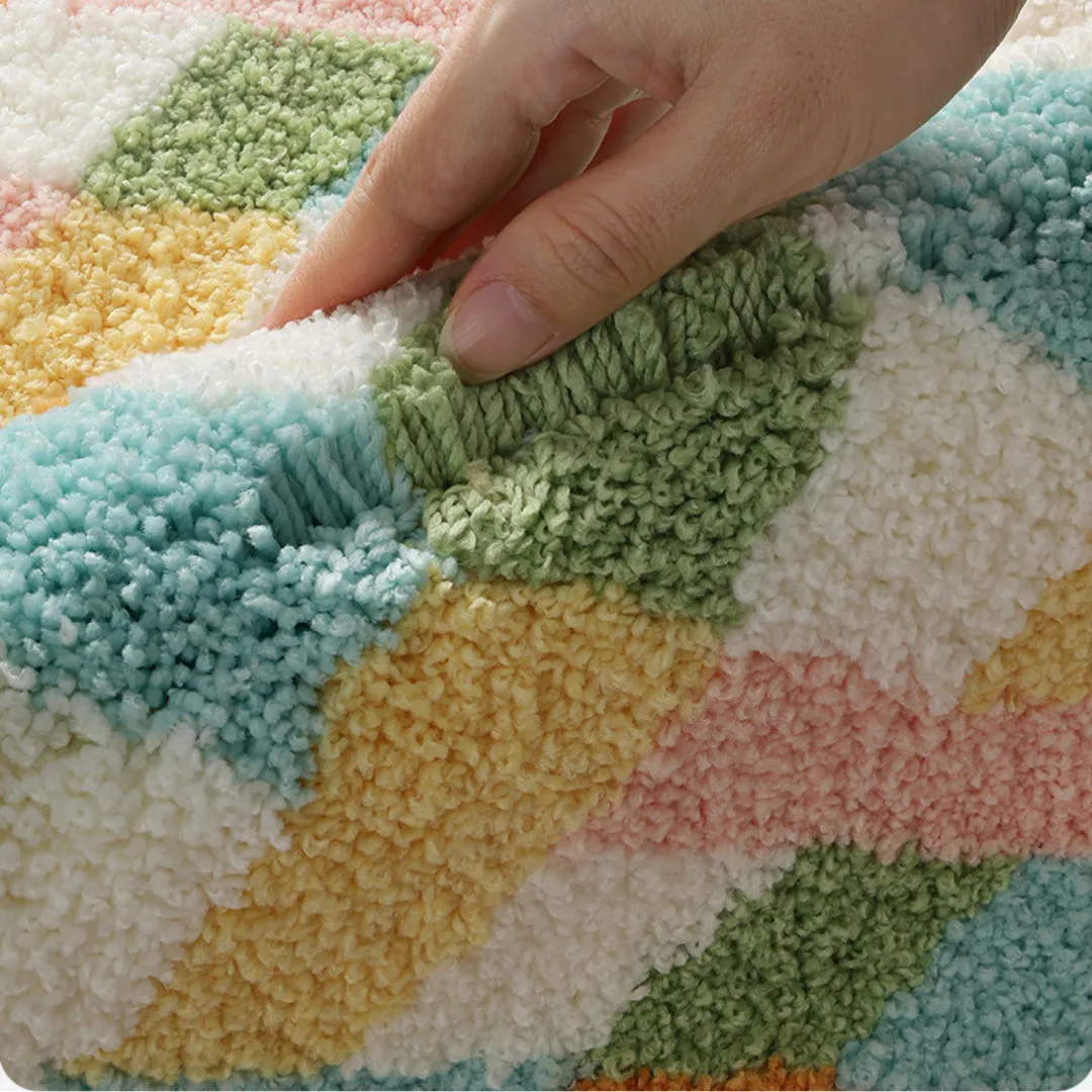 Colorful Rhythm Flocked Rug
