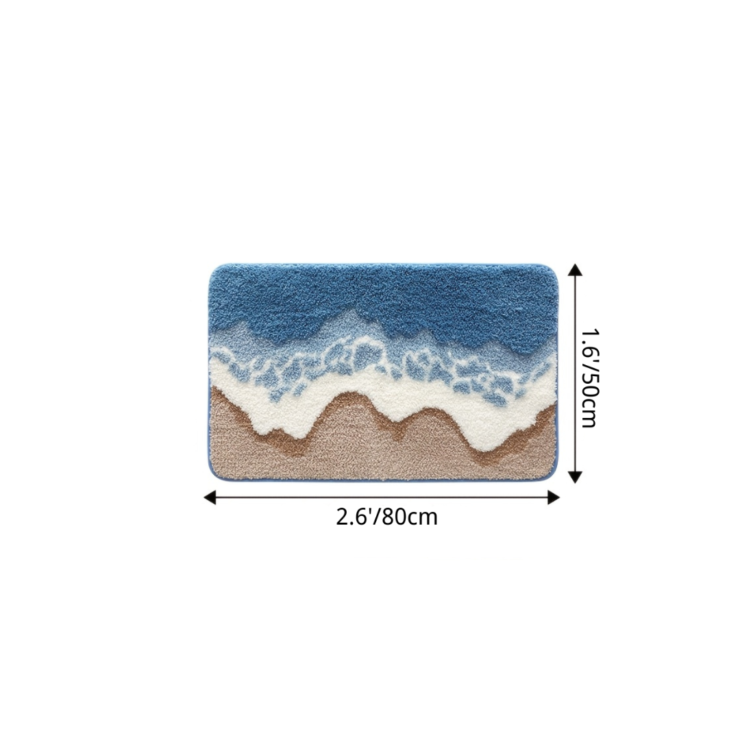 Ocean Breeze Tide Flocked Rug