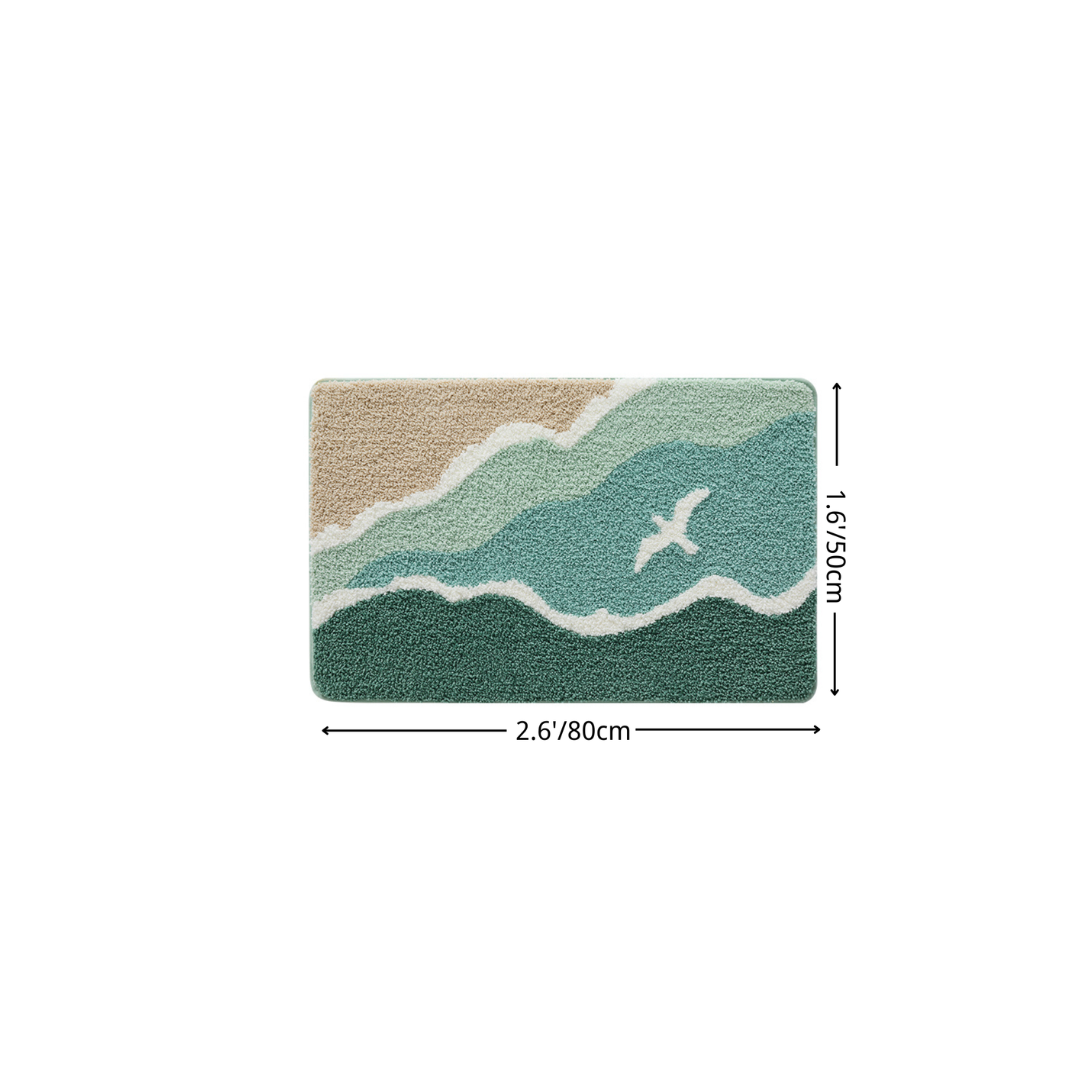 Coastal Horizon Flocked Rug