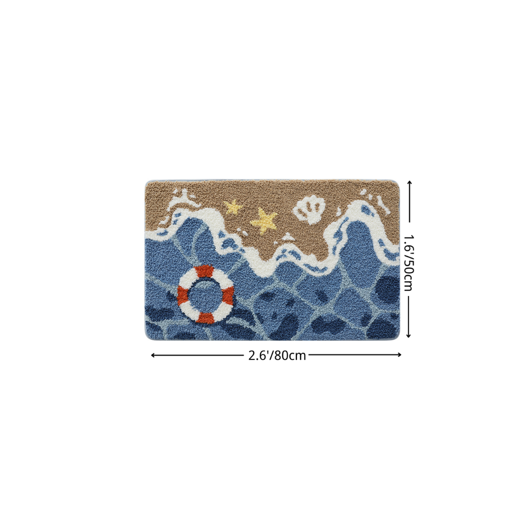 Seaside Tide Fun Flocked Rug