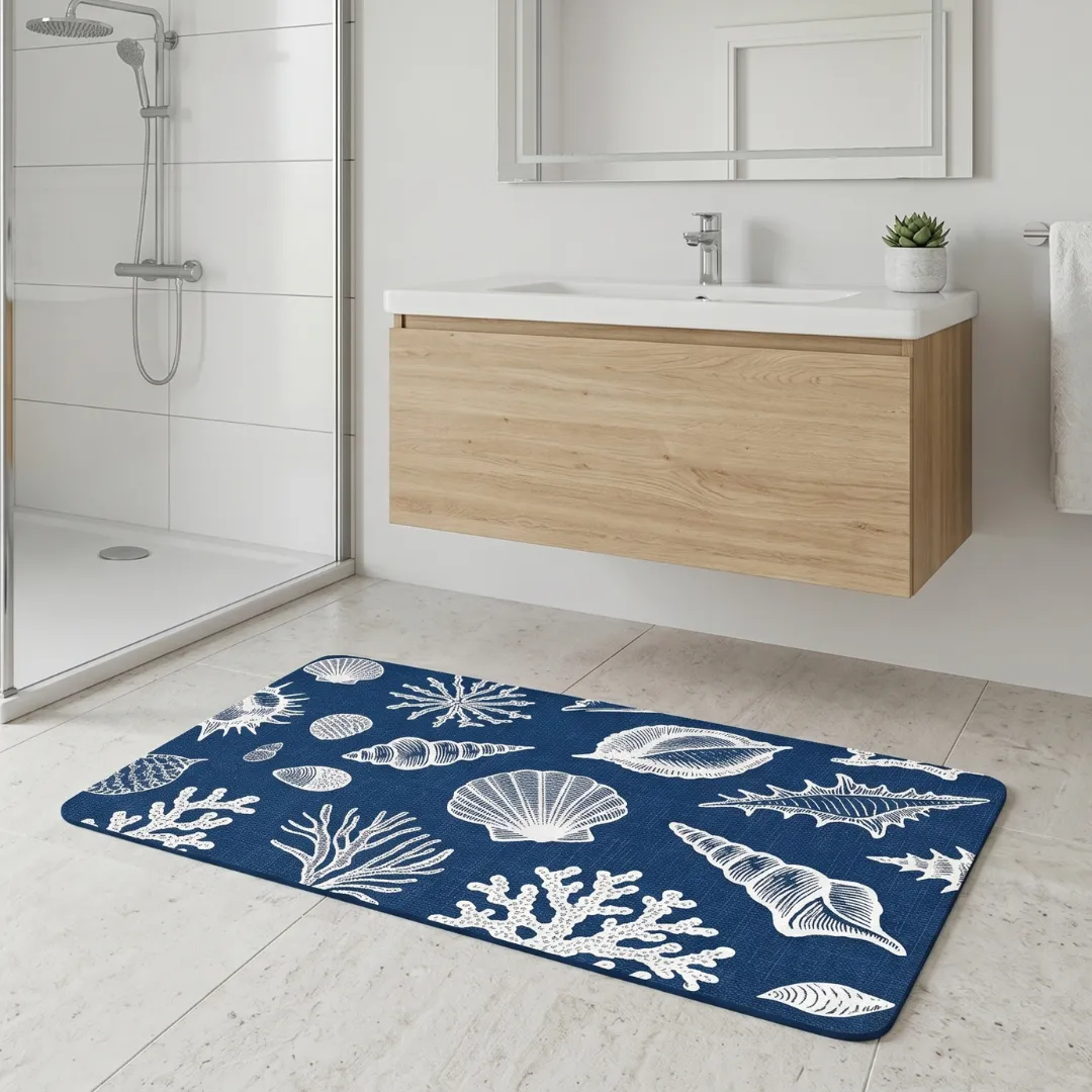 Coastal Coral Shell Diatomaceous Earth Bath Mat