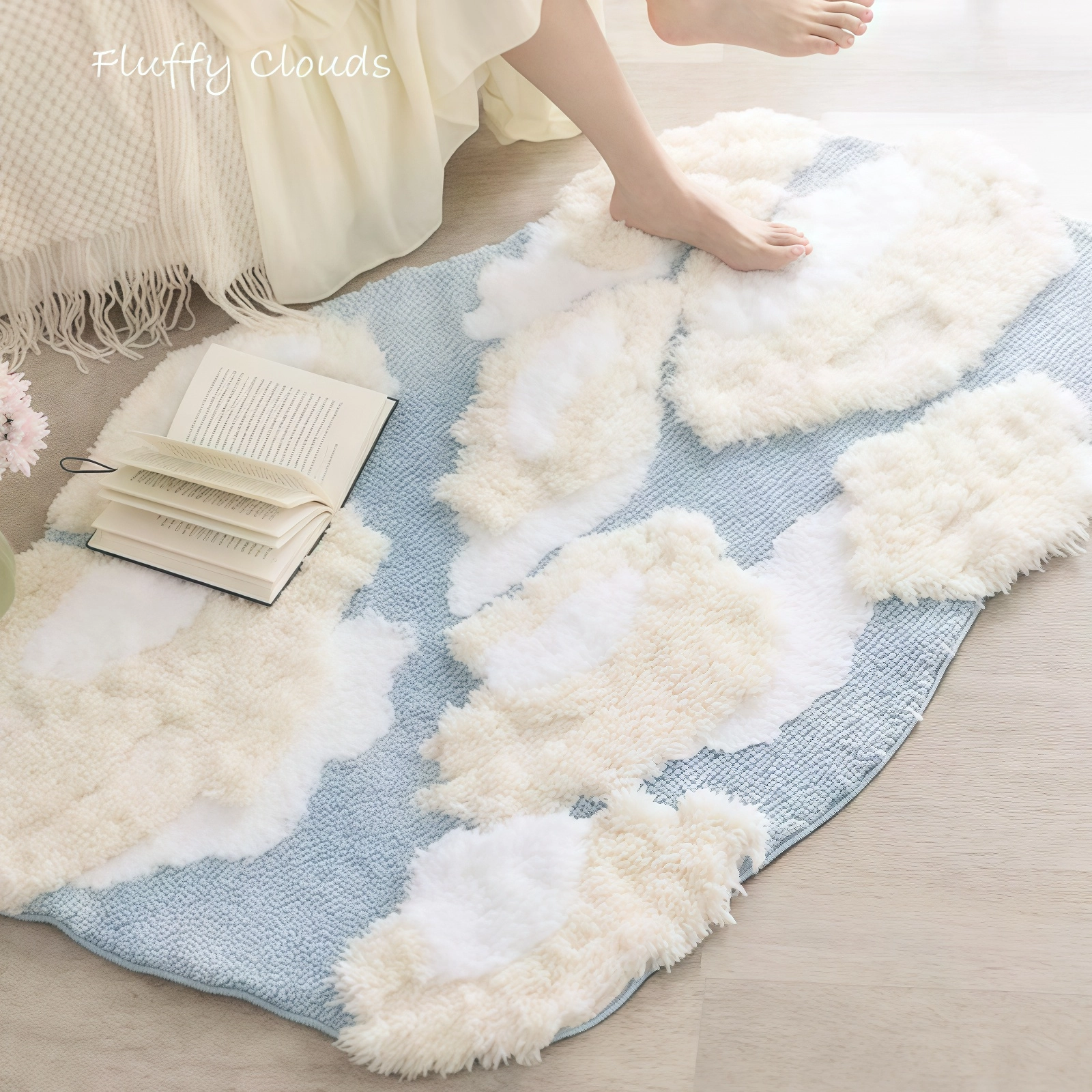 Blue Sky Flocked Rug