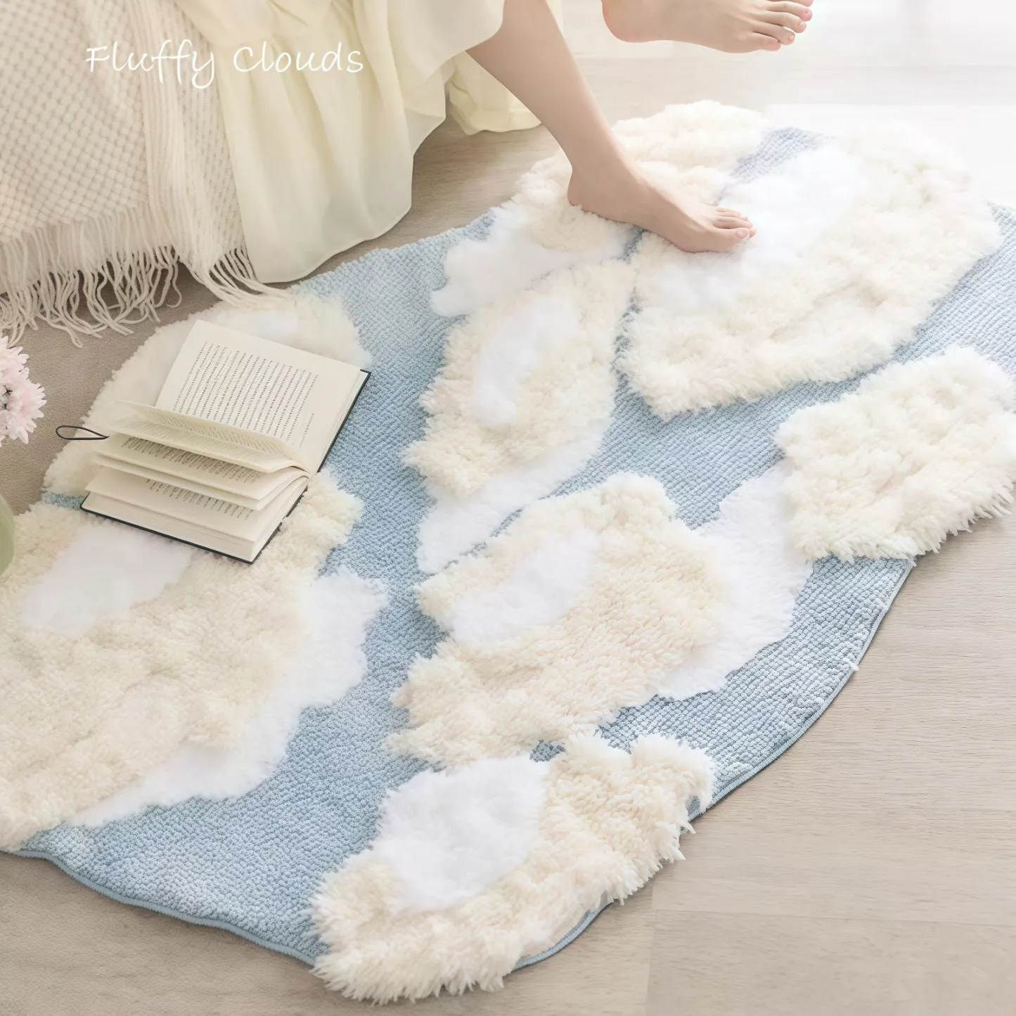 Blue Sky Flocked Rug