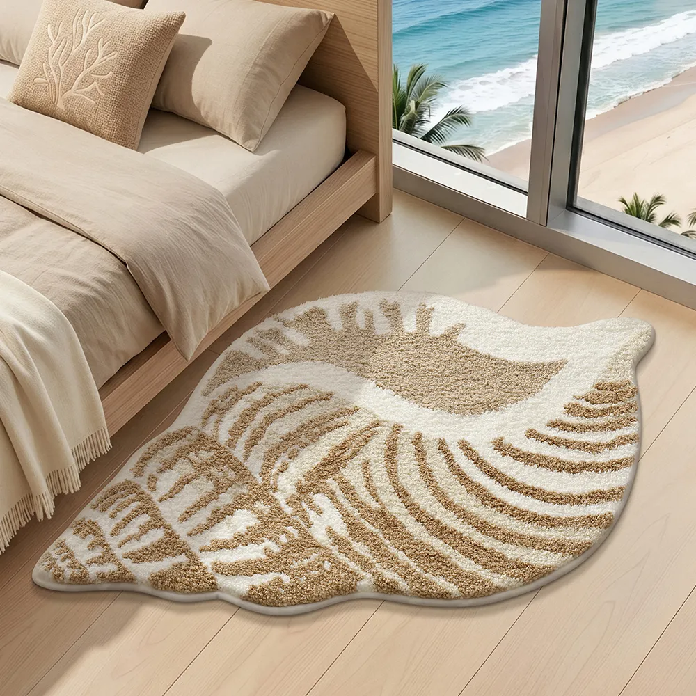 Sand Texture Conch Flocked Rug