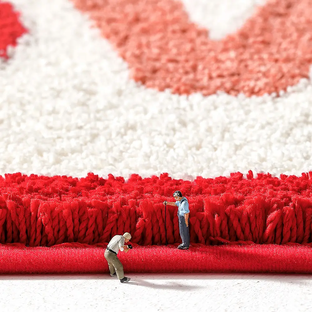 Valentine Heart Bath Flocked Rug