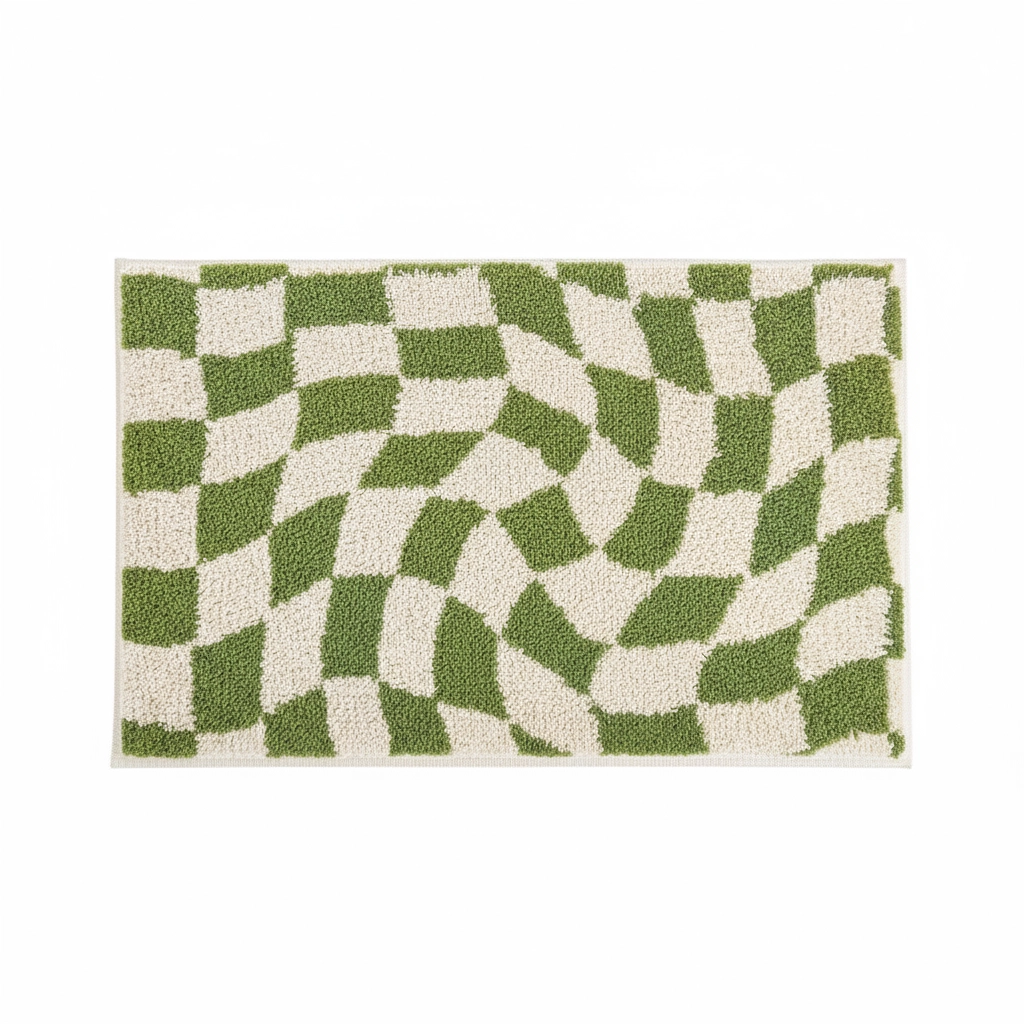 Twisted Checkered Flocked Rug