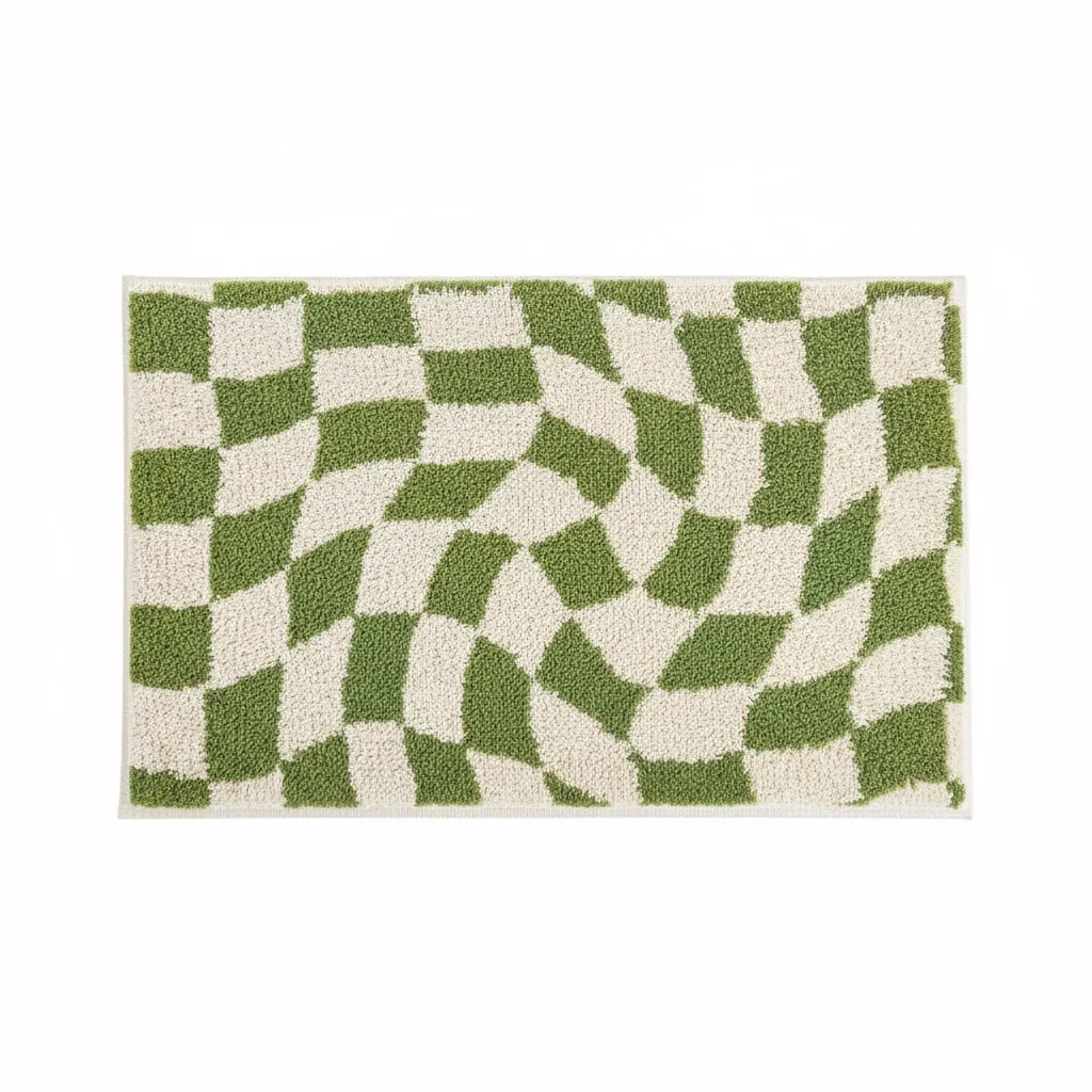 Twisted Checkered Flocked Rug