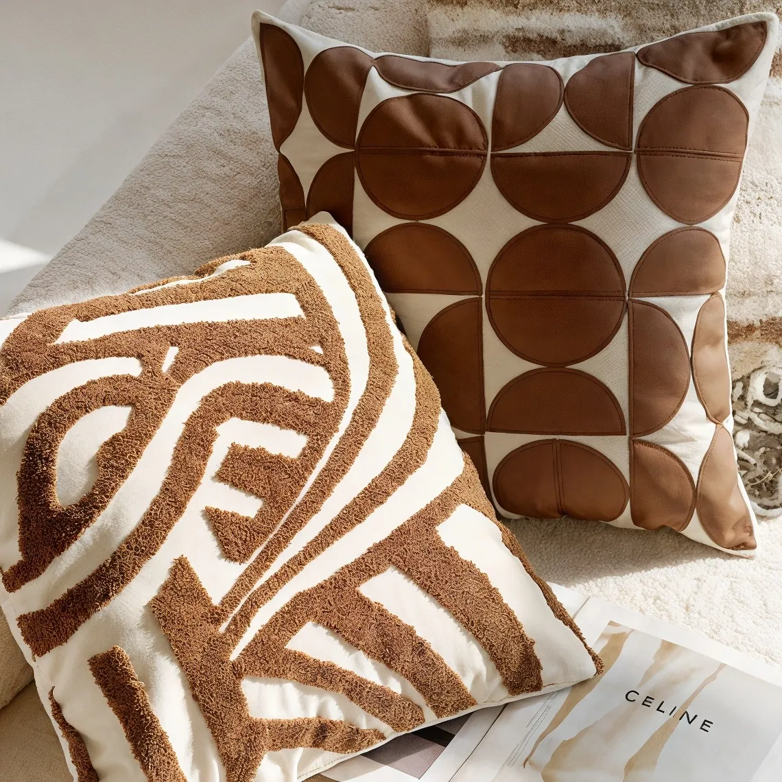 Patchwork Leather Cushion