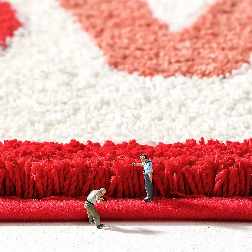 Valentine Heart Bath Flocked Rug