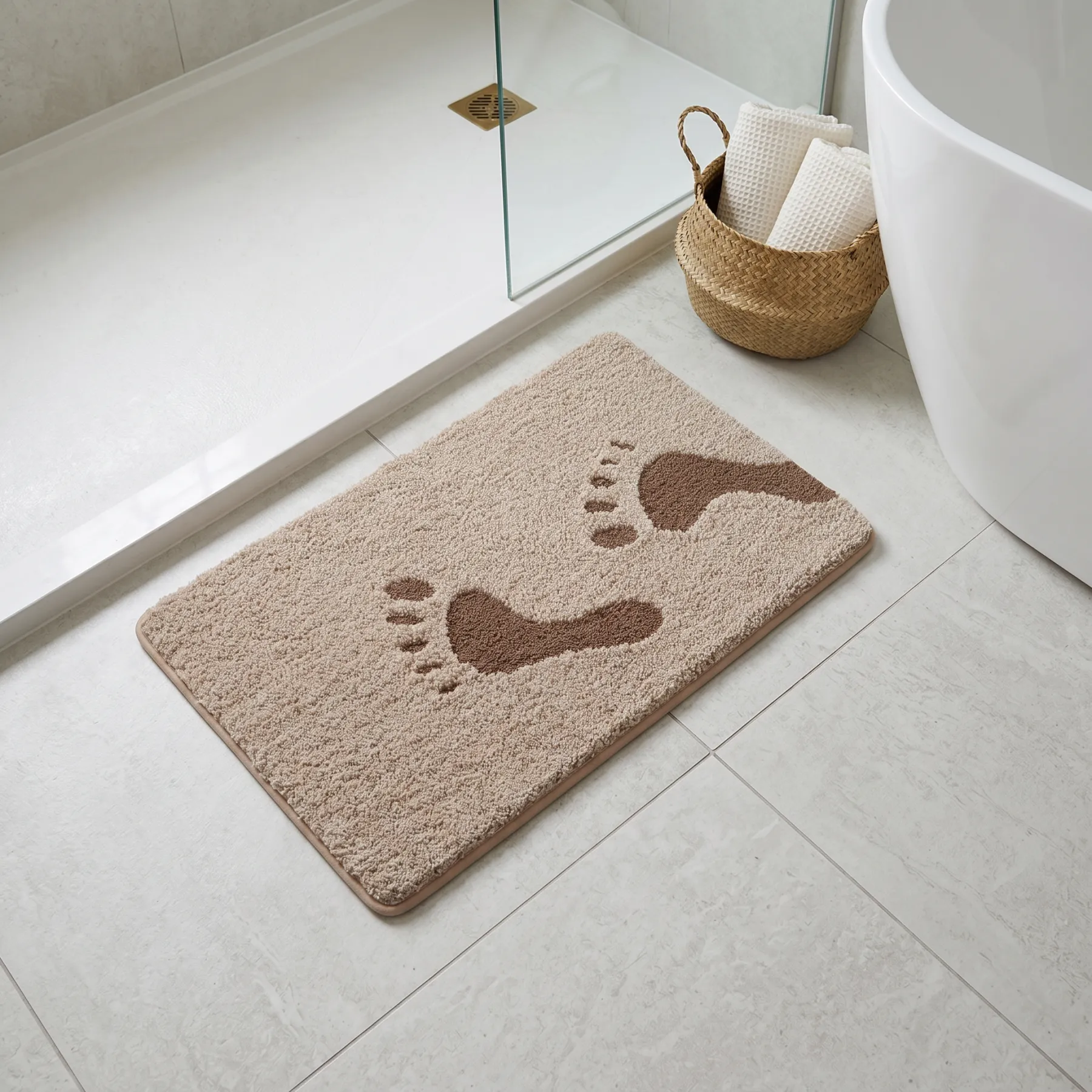 Strolling Moments Footprint Flocked Rug