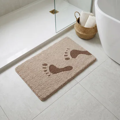 Strolling Moments Footprint Flocked Rug