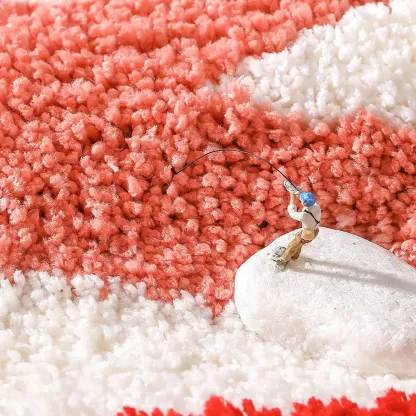 Valentine Heart Bath Flocked Rug