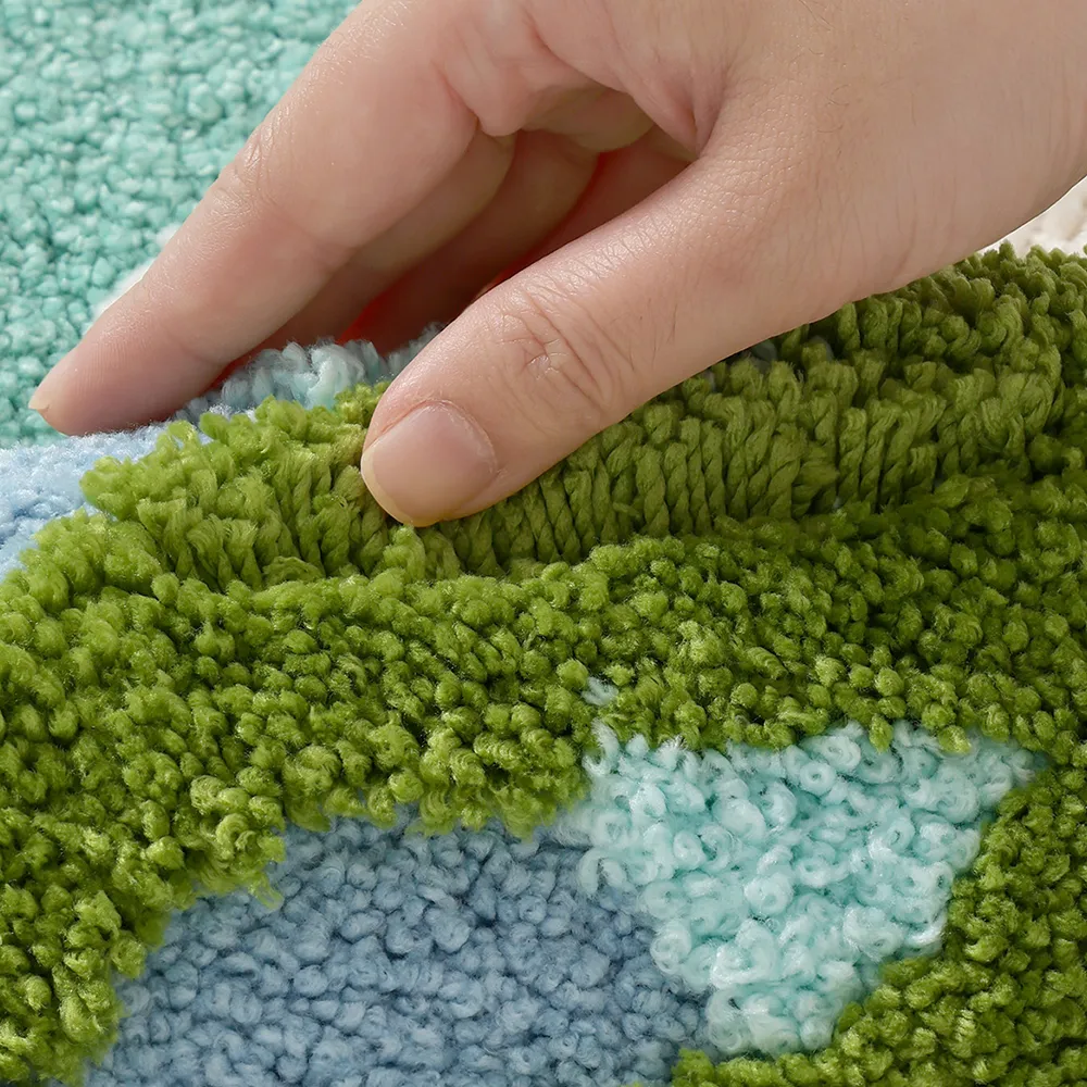 Coastal Seascape Flocked Rug