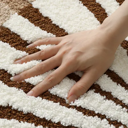 Sand-Toned Scallop Shell Flocked Rug
