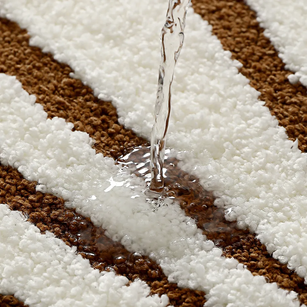 Sand-Toned Scallop Shell Flocked Rug